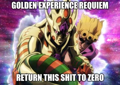 High Quality Golden Experience Requiem Blank Meme Template