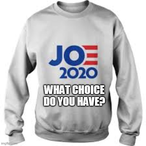 Joe Biden Shirt | WHAT CHOICE DO YOU HAVE? | image tagged in t-shirt,joe biden | made w/ Imgflip meme maker