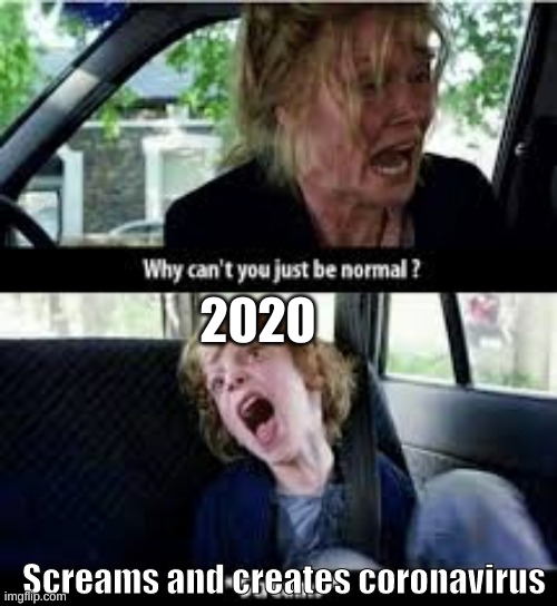 Why can't 2020 just be normal | 2020; Screams and creates coronavirus | image tagged in why cant you just be normal | made w/ Imgflip meme maker