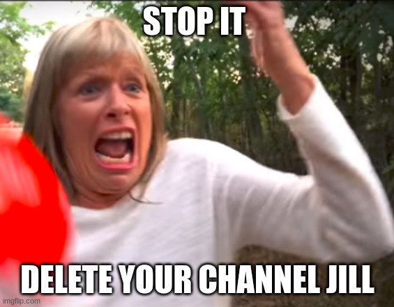 MORGZMOM | STOP IT; DELETE YOUR CHANNEL JILL | image tagged in morgzmom | made w/ Imgflip meme maker