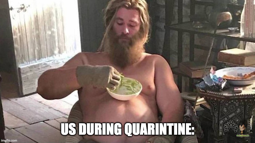 Fat Thor | US DURING QUARANTINE: | image tagged in fat thor | made w/ Imgflip meme maker