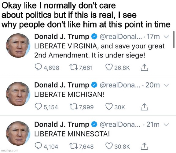 Oh no everyone, the Constitution, totally not a mf virus going around | Okay like I normally don't care about politics but if this is real, I see why people don't like him at this point in time | image tagged in trump,coronavirus | made w/ Imgflip meme maker