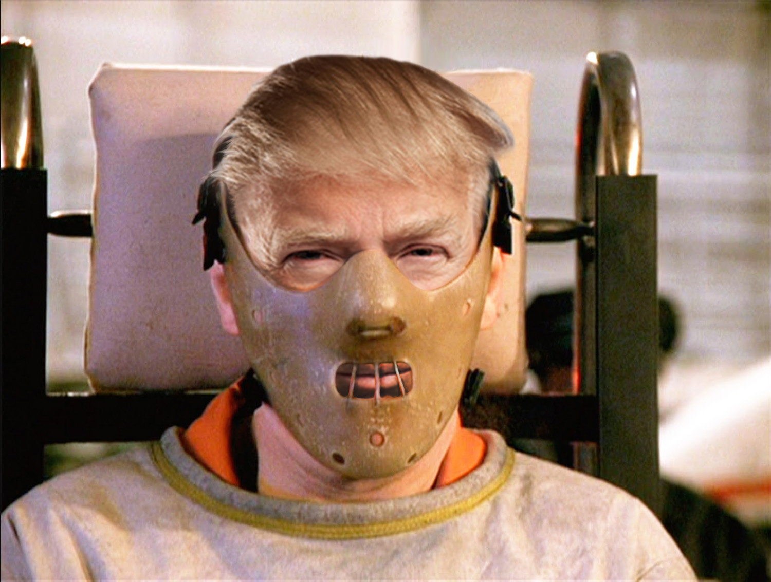High Quality Hannibal Lecter Trump - finally the right face mask Blank Meme Template
