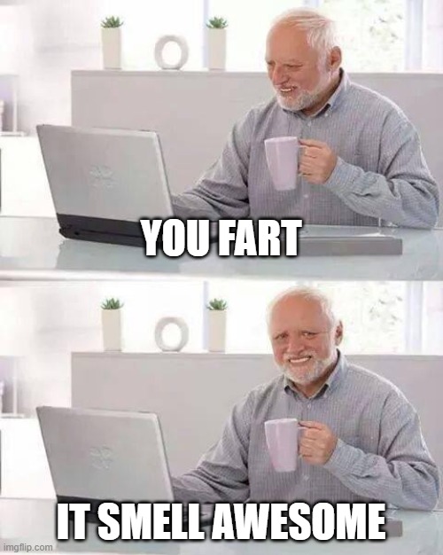 Hide the Pain Harold | YOU FART; IT SMELL AWESOME | image tagged in memes | made w/ Imgflip meme maker