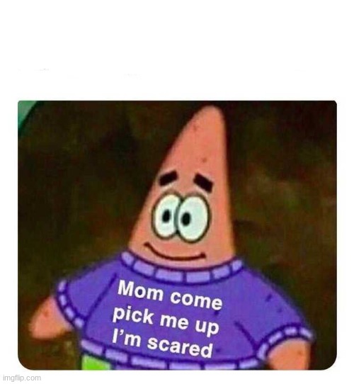 Patrick Mom come pick me up I'm scared | image tagged in patrick mom come pick me up i'm scared | made w/ Imgflip meme maker