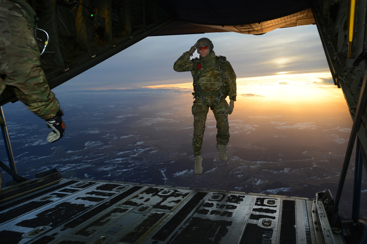soldier jumps from plane Blank Meme Template
