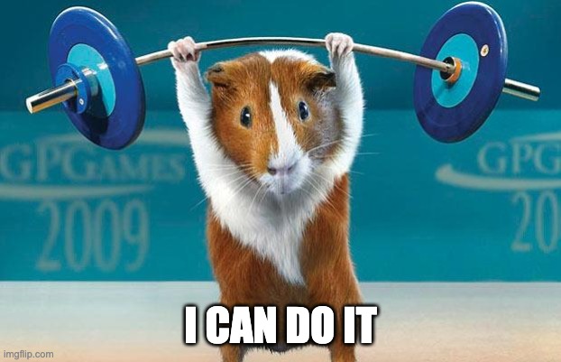 I can do it |  I CAN DO IT | image tagged in funny exercise | made w/ Imgflip meme maker