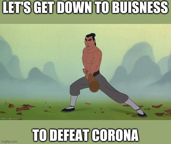 And the murder hornets, I guess | LET'S GET DOWN TO BUISNESS; TO DEFEAT CORONA | image tagged in let's get down to business mulan disney | made w/ Imgflip meme maker