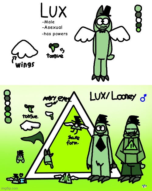 I’ve remade a reference sheet. (The top one is old, while the bottom one is new.) | made w/ Imgflip meme maker
