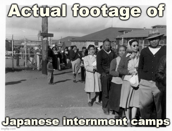 A sad chapter in American history. | Actual footage of; Japanese internment camps | image tagged in japanese internment camps,wwii,world war 2,japanese,civil rights,history | made w/ Imgflip meme maker