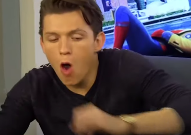 Tom Holland coughing Blank Meme Template