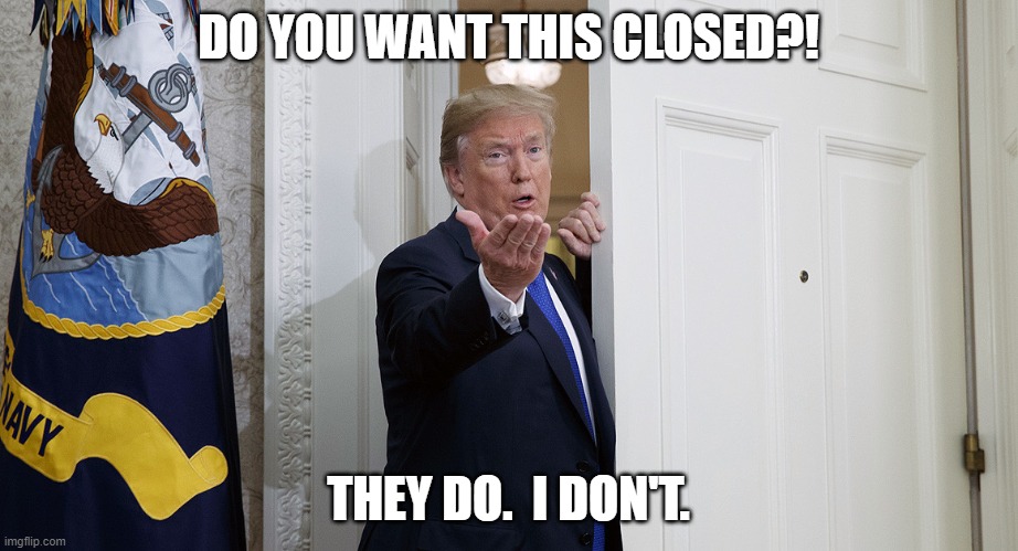 Do you want to Open the Country? | DO YOU WANT THIS CLOSED?! THEY DO.  I DON'T. | image tagged in donald trump,election 2020 | made w/ Imgflip meme maker
