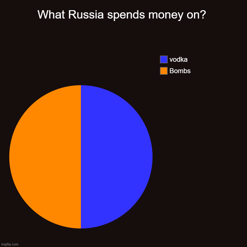 Russia | What Russia spends money on? | Bombs, vodka | image tagged in charts,pie charts | made w/ Imgflip chart maker