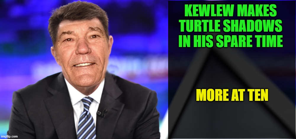 KEWLEW MAKES TURTLE SHADOWS IN HIS SPARE TIME MORE AT TEN | image tagged in lew's new's | made w/ Imgflip meme maker
