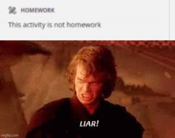 school just lied to me | image tagged in anakin liar | made w/ Imgflip meme maker
