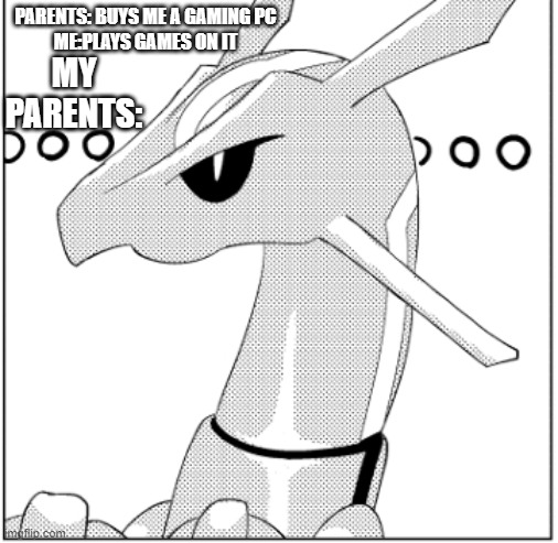 Why be surprised if your child is playing games on the gaming pc you bought them | PARENTS: BUYS ME A GAMING PC
ME:PLAYS GAMES ON IT; MY PARENTS: | image tagged in confused rayquaza,original meme | made w/ Imgflip meme maker