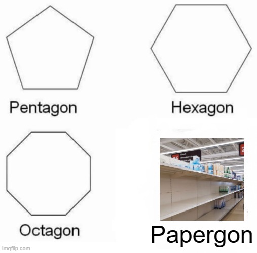 Toilet Roll Meme | Papergon | image tagged in memes,pentagon hexagon octagon | made w/ Imgflip meme maker