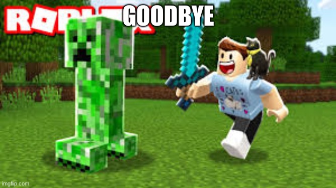 GOODBYE | image tagged in roblox,minecraft | made w/ Imgflip meme maker