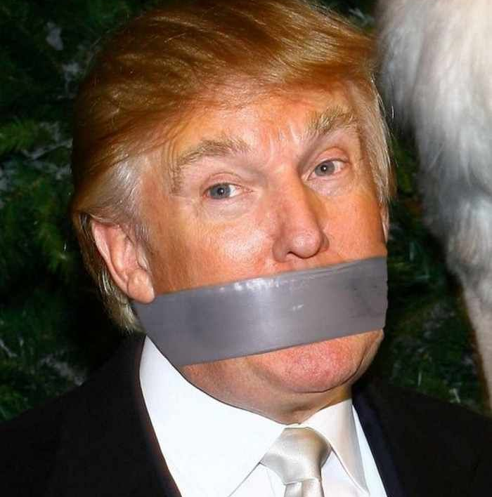 Trump duct tape mouth Blank Meme Template