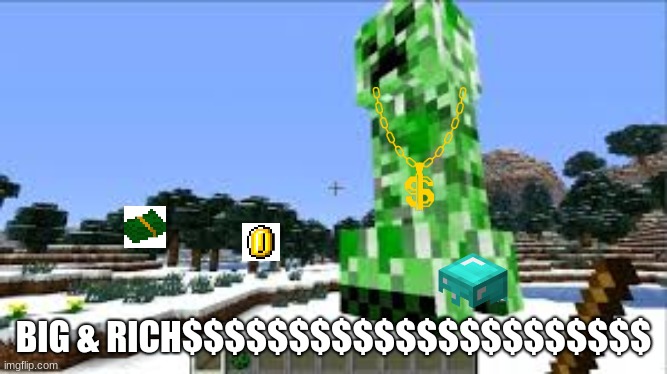 BIG & RICH$$$$$$$$$$$$$$$$$$$$$$ | image tagged in rich,minecraft | made w/ Imgflip meme maker