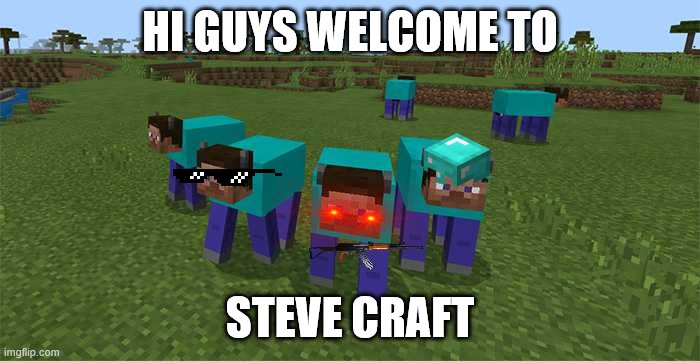 steve craft | HI GUYS WELCOME TO; STEVE CRAFT | image tagged in me and the boys | made w/ Imgflip meme maker