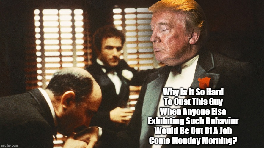  Why Is It So Hard 
To Oust This Guy 
When Anyone Else 
Exhibiting Such Behavior 
Would Be Out Of A Job 
Come Monday Morning? | made w/ Imgflip meme maker