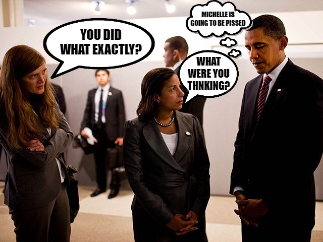 ObamaGate | MICHELLE IS GOING TO BE PISSED; YOU DID WHAT EXACTLY? WHAT WERE YOU THNKING? | image tagged in obama,trump,rice,michael flynn,obamagate,biggest political crime in american history | made w/ Imgflip meme maker
