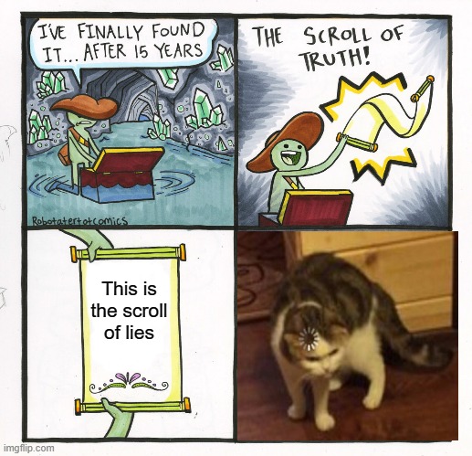 The scroll of paradox | This is the scroll of lies | image tagged in memes,the scroll of truth | made w/ Imgflip meme maker