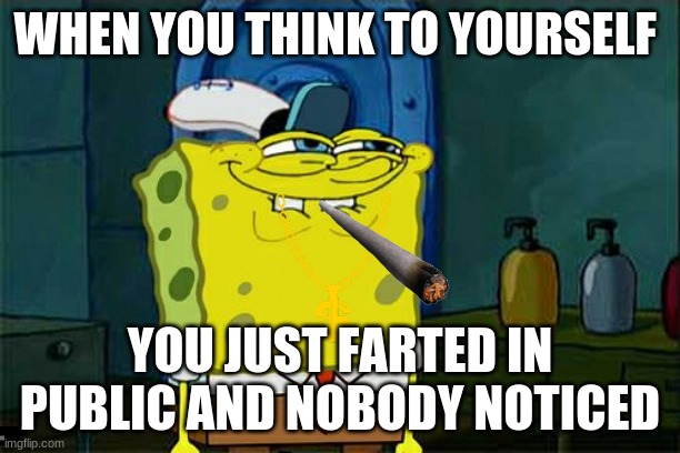 Don't You Squidward | WHEN YOU THINK TO YOURSELF; YOU JUST FARTED IN PUBLIC AND NOBODY NOTICED | image tagged in memes,don't you squidward | made w/ Imgflip meme maker