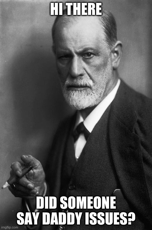 Just a mother meme | HI THERE; DID SOMEONE SAY DADDY ISSUES? | image tagged in memes,sigmund freud | made w/ Imgflip meme maker