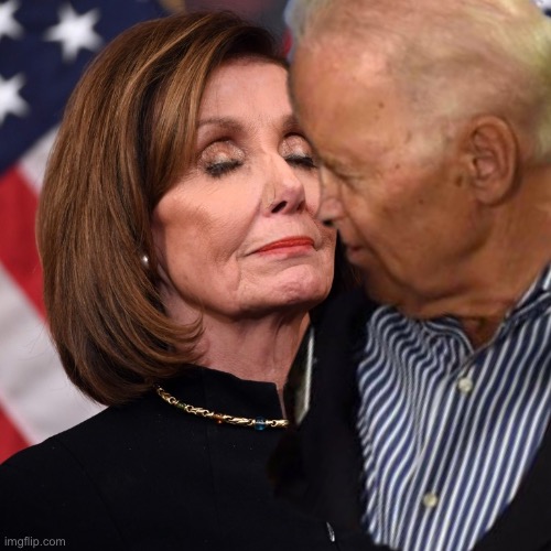 Joe and Nancy sitting in a tree, s-n-i-f-f-i-n-g | image tagged in memes,nancy pelosi,joe biden,pervert,sexual assault,hair | made w/ Imgflip meme maker