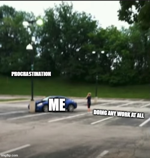You Had One Job | PROCRASTINATION; ME; DOING ANY WORK AT ALL | image tagged in you had one job | made w/ Imgflip meme maker
