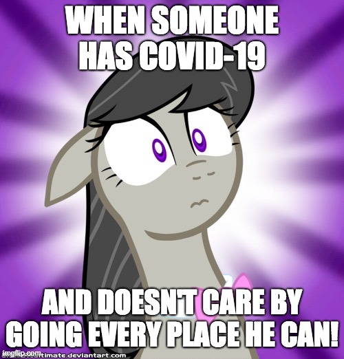 Get this madman off the street! | WHEN SOMEONE HAS COVID-19; AND DOESN'T CARE BY GOING EVERY PLACE HE CAN! | image tagged in shocked octavia melody,memes,covid-19 | made w/ Imgflip meme maker