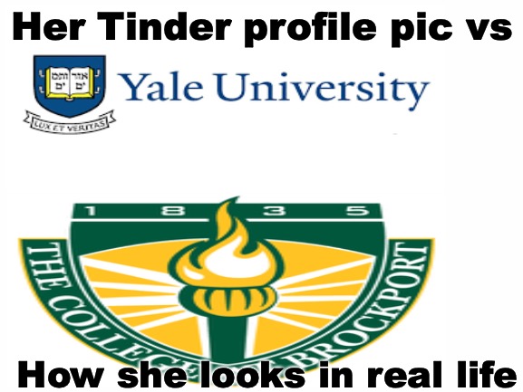 Blank White Template | Her Tinder profile pic vs; How she looks in real life | image tagged in blank white template | made w/ Imgflip meme maker