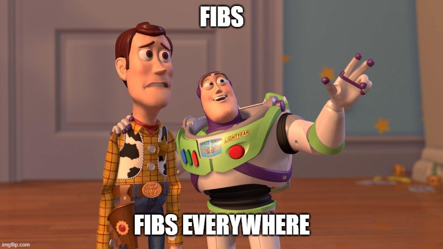 Woody and Buzz Lightyear Everywhere Widescreen | FIBS; FIBS EVERYWHERE | image tagged in woody and buzz lightyear everywhere widescreen,wisconsin | made w/ Imgflip meme maker