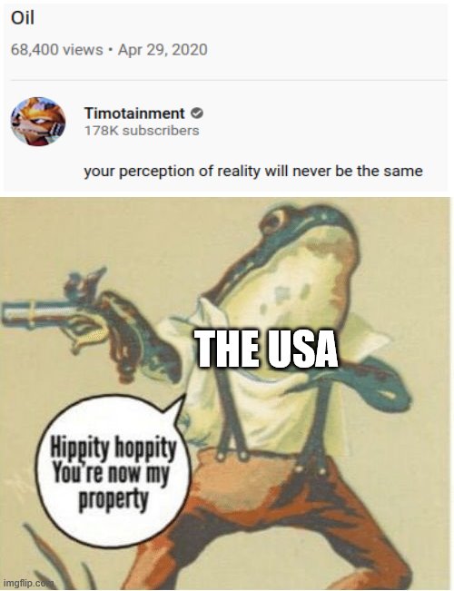 Hippity hoppity, you're now my property | THE USA | image tagged in hippity hoppity you're now my property | made w/ Imgflip meme maker