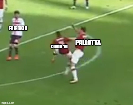 As roma | FRIEDKIN; COVID-19; PALLOTTA | image tagged in football,funny memes | made w/ Imgflip meme maker