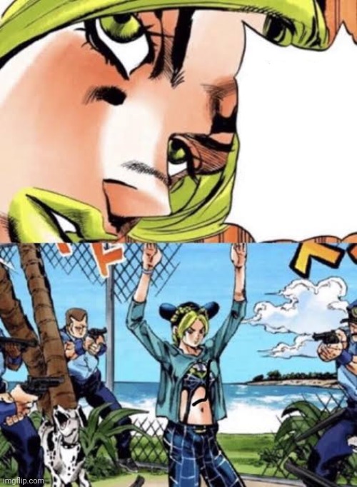 High Quality Jolyne arrested Blank Meme Template