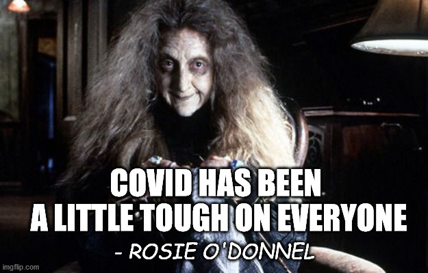 Rosie | COVID HAS BEEN 
A LITTLE TOUGH ON EVERYONE; - ROSIE O'DONNEL | image tagged in rosie o'donnell | made w/ Imgflip meme maker