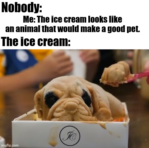 The ice cream that looks like a dog - Imgflip