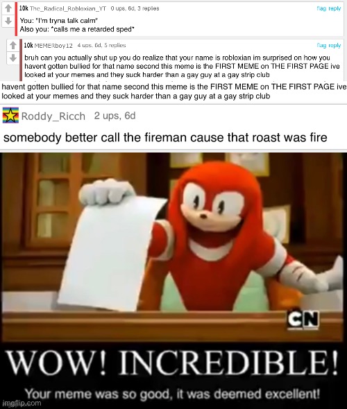 I M Impressed By Memerboy12 S Roast Approved Imgflip - the radical robloxian yt s images imgflip