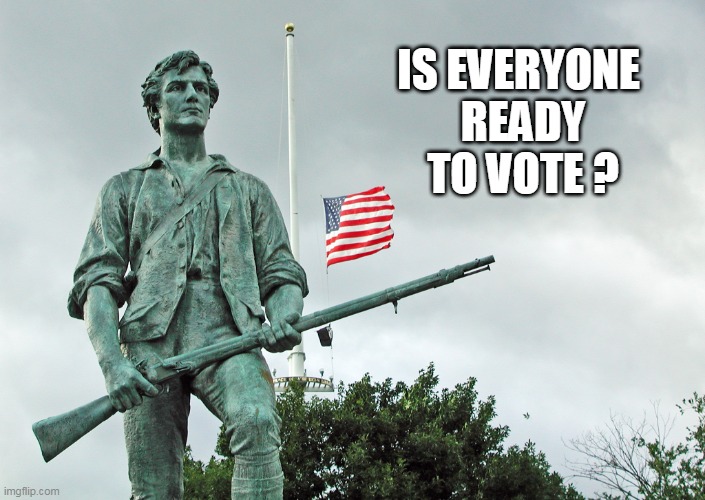 Let's Have An Honest Election | IS EVERYONE 
READY TO VOTE ? | image tagged in patriot | made w/ Imgflip meme maker