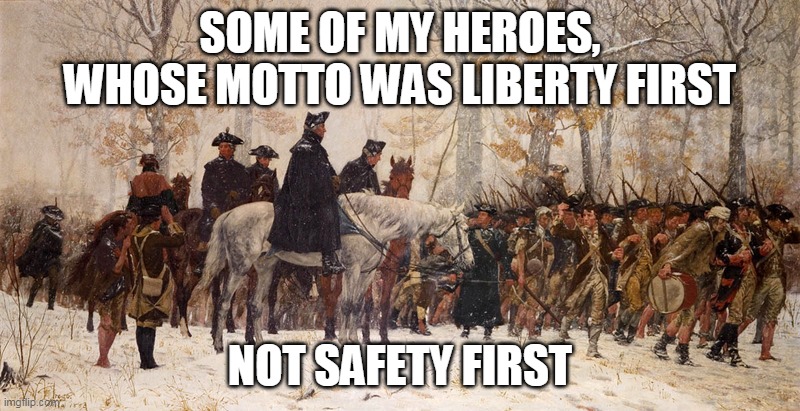 Safety-First is a poor ideal | SOME OF MY HEROES,
WHOSE MOTTO WAS LIBERTY FIRST; NOT SAFETY FIRST | image tagged in safety first | made w/ Imgflip meme maker