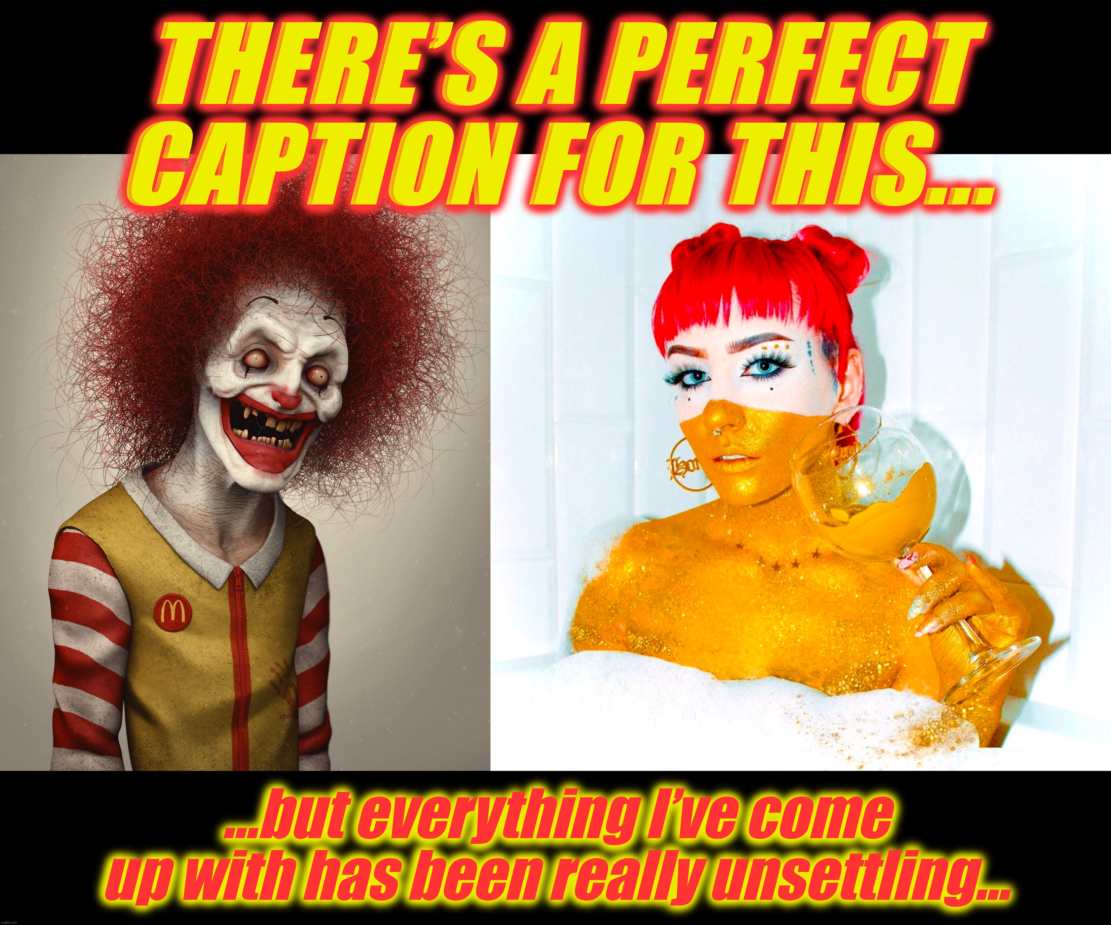 Unhappy Meal | THERE’S A PERFECT CAPTION FOR THIS... ...but everything I’ve come up with has been really unsettling... | image tagged in memes,mcdonalds,ronald mcdonald,zombie,caption this,babe | made w/ Imgflip meme maker