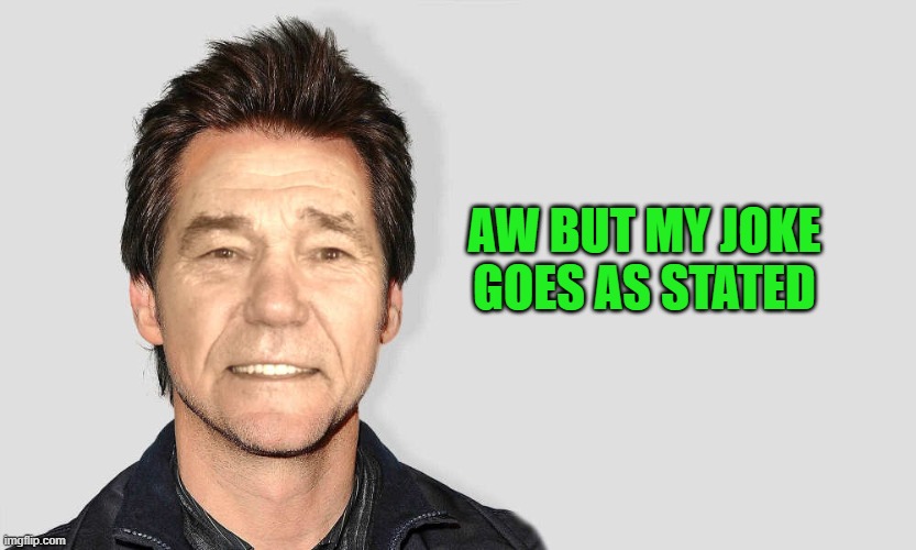 lou carey | AW BUT MY JOKE GOES AS STATED | image tagged in lou carey | made w/ Imgflip meme maker