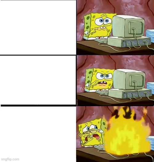 Spongebob computer Blank Meme Template