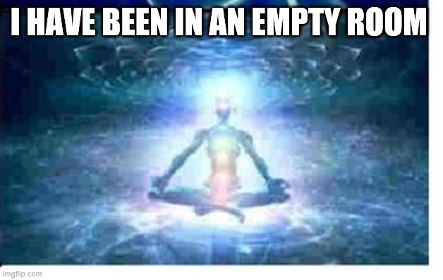 I HAVE BEEN IN AN EMPTY ROOM | image tagged in genius,smart,brain explosion moment | made w/ Imgflip meme maker