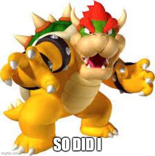 Bowser | SO DID I | image tagged in bowser | made w/ Imgflip meme maker