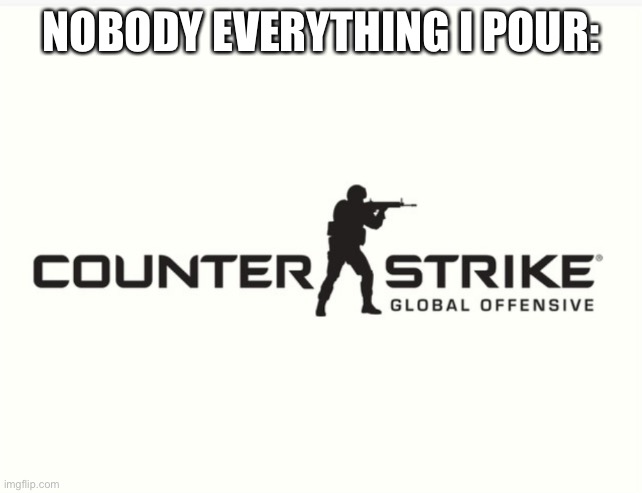 Counter Strike global offensive | NOBODY EVERYTHING I POUR: | image tagged in counter strike global offensive | made w/ Imgflip meme maker