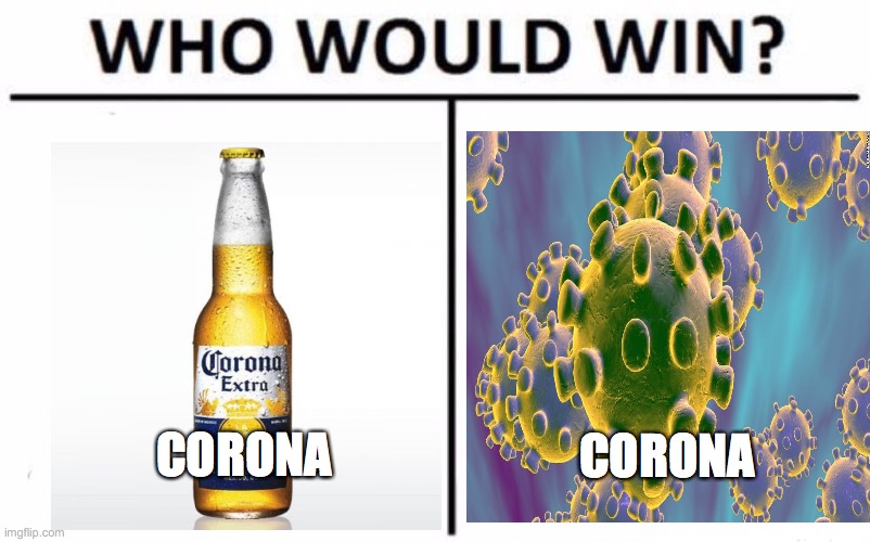 I vote corona | CORONA; CORONA | image tagged in memes,who would win | made w/ Imgflip meme maker